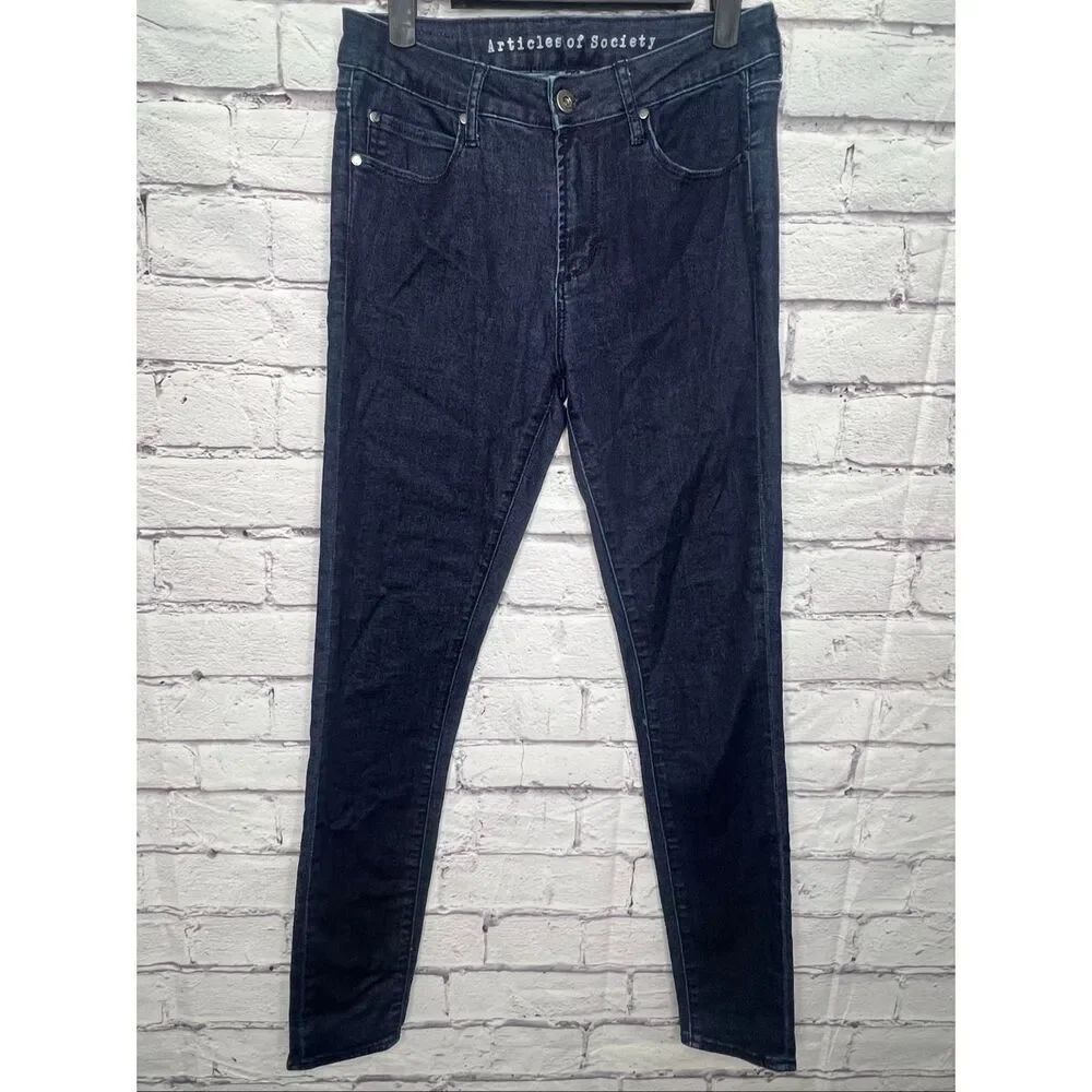 Articles of Society Womens Dark Lana Wash Denim Mid-Rise Skinny Jeans Size 26